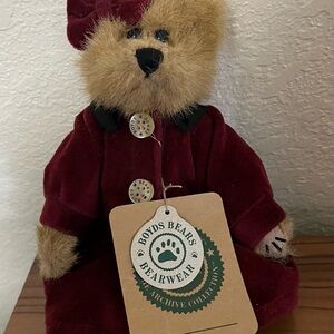 Boyds Bears Plush in Deep Red Attire